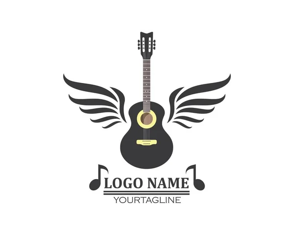 Gitarre icon logo vektor illustration design — Stockvektor