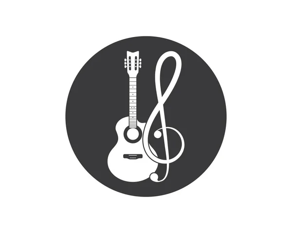 吉他图标标志矢量插图设计 — 图库矢量图片