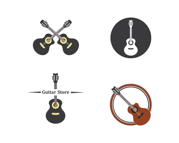 Gitarre Logo Symbol Vektor Illustration Design — Stockvektor