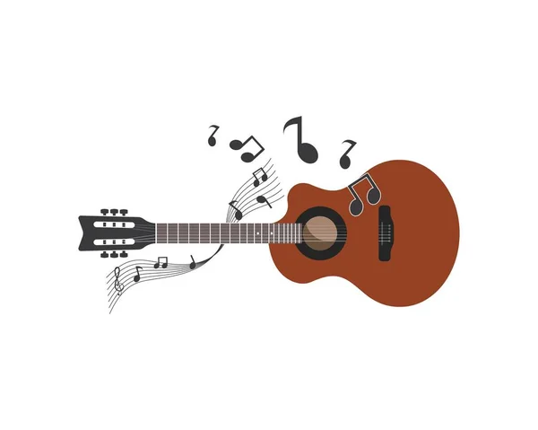 Gitaar pictogram logo vector illustratie ontwerp — Stockvector