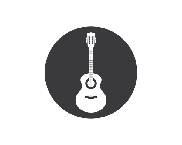 Guitarra logo icono vector ilustración diseño — Vector de stock