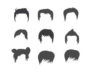 erkek ve kadın saç modeli simgesi vektör eleman illüstrasyon