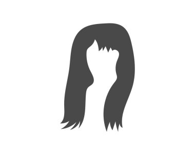 kadın saç modeli eleman simgesi vektör illüstrasyon tasarımı