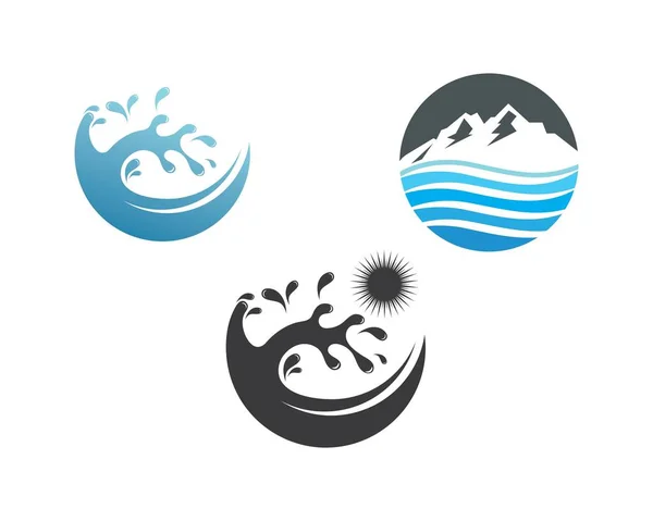 Разбрызгивание воды и рисунок логотипа водяного монтажа — стоковый вектор