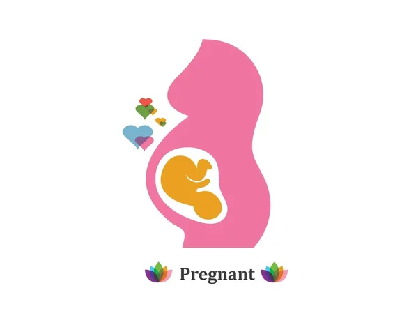 Belleza mujeres embarazadas vector icono — Vector de stock