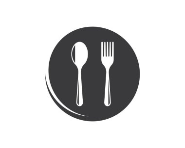 çatal ve kaşık simgesi logo vektör illüstrasyon