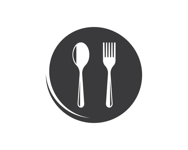 Forchetta e cucchiaio icona logo vettoriale illustrazione — Vettoriale Stock