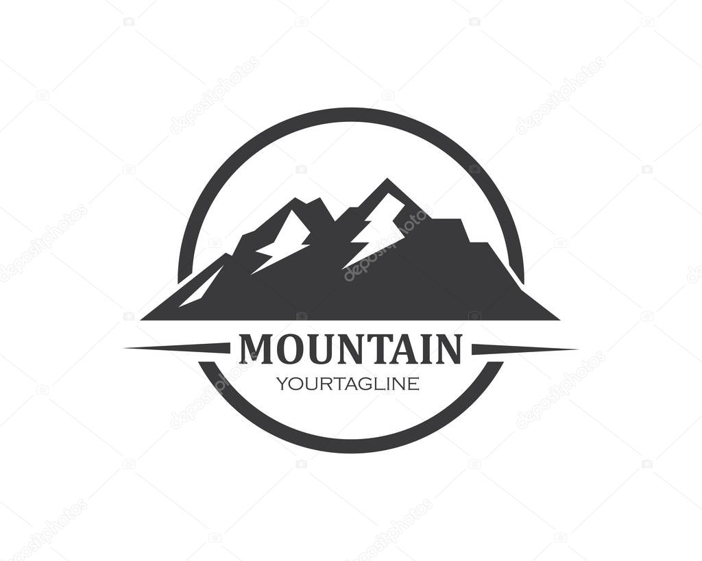 High Mountain icon Logo vector illustration design Template