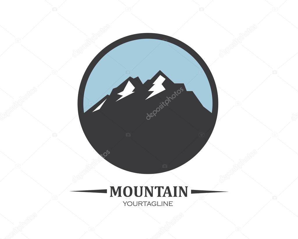 High Mountain icon Logo vector illustration design Template
