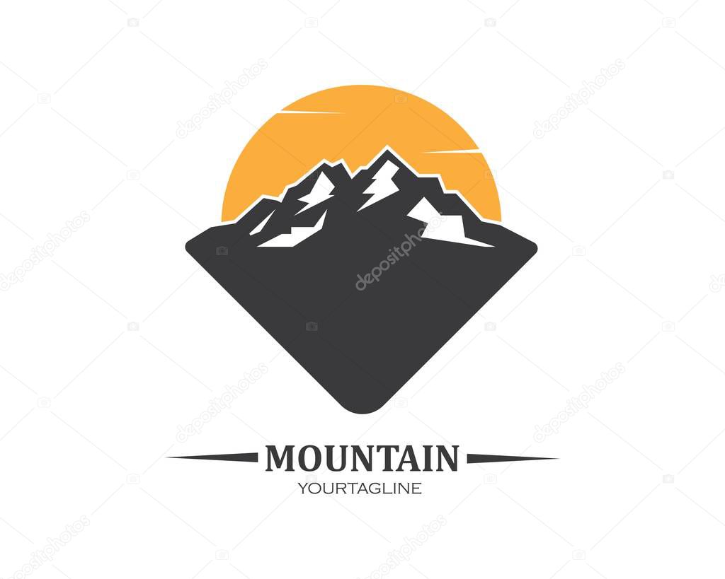 High Mountain icon Logo vector illustration design Template
