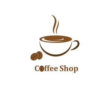Kahve Fasulyesi Logo Şablonu vektör simgesi 