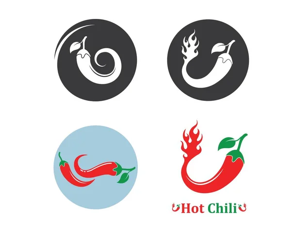 Desain gambar ikon vektor logo Chili - Stok Vektor