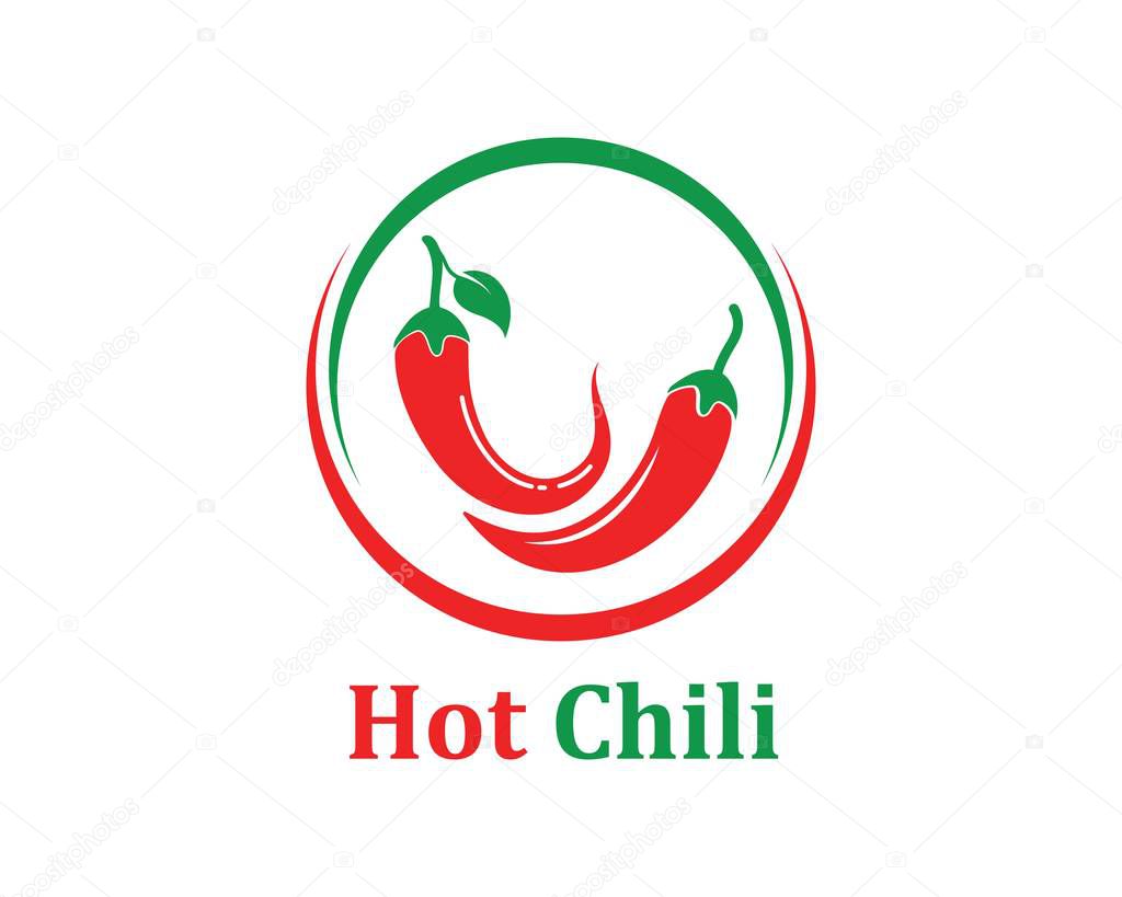 Chili logo icon vector illustration design template