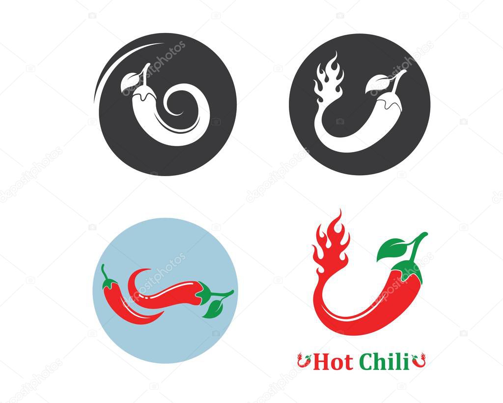 Chili logo icon vector illustration design template