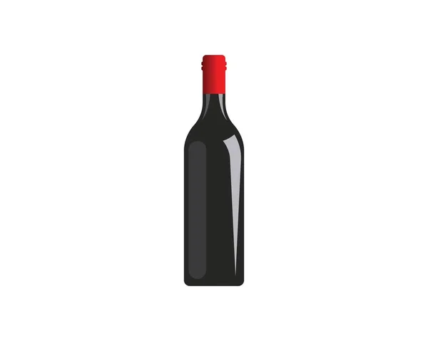 Garrafa de vinho logotipo ícone vetor ilustração design —  Vetores de Stock