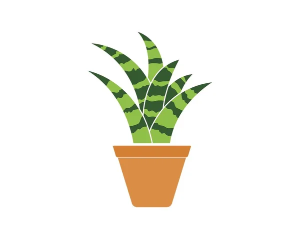 植物在锅图标标志矢量插图设计 — 图库矢量图片