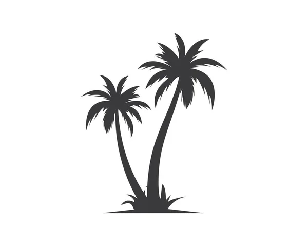 Palm boompictogram van de zomer en reizen logo vector illustratie — Stockvector