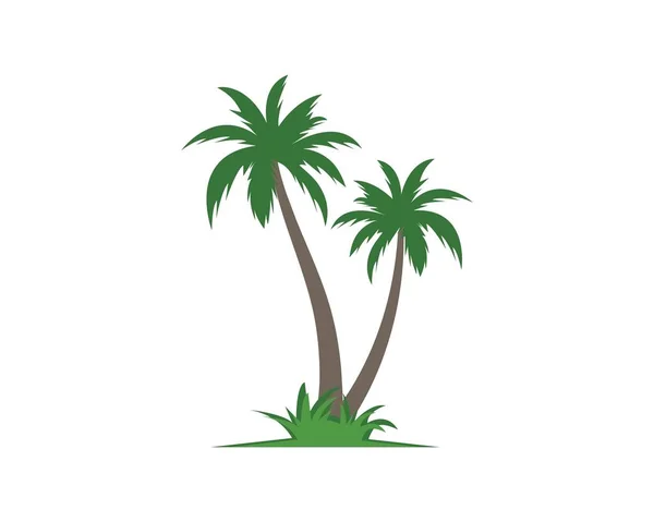 Palm tree icon of summer and travel logo vector illustration — Stock Vector