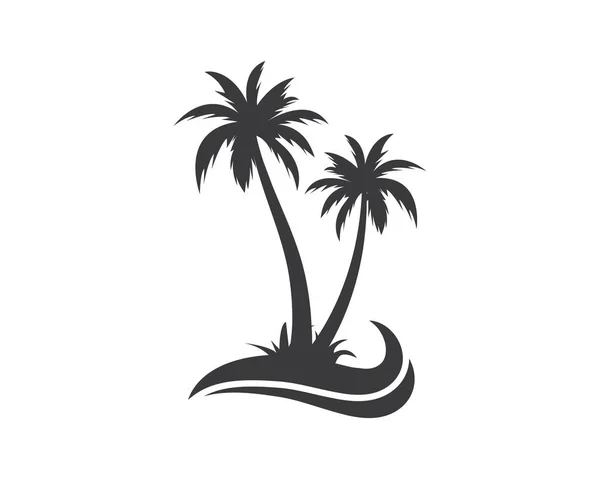Yaz ve seyahat logosu vektör illüstrasyon palmiye ağacı simgesi