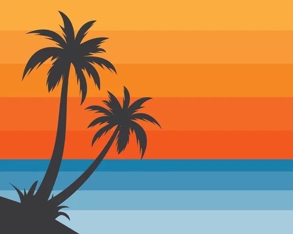 Palm Tree Icon av sommaren och resor bakgrund vektor illustration — Stock vektor