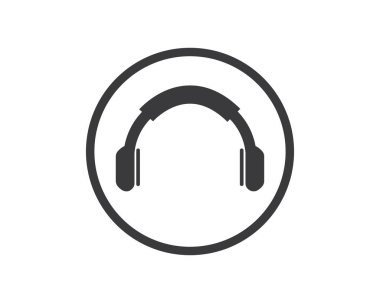 kulaklık simgesi logo illüstrasyon vektör