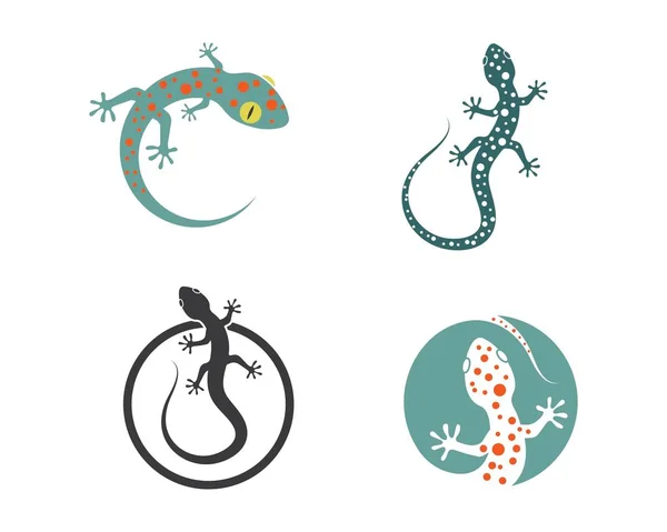 Ilustración Gecko logo vector icono — Archivo Imágenes Vectoriales