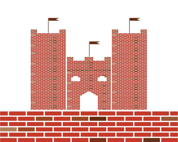 Château logo icône vectoriel illustration design — Image vectorielle
