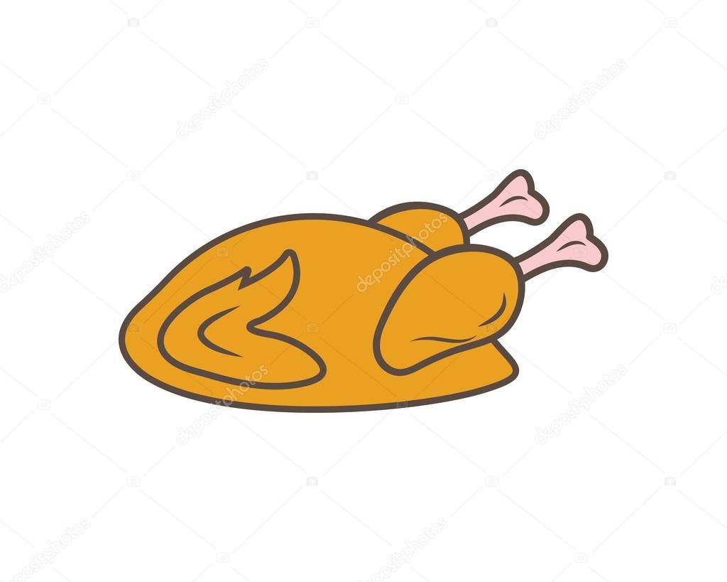 fried chicken icon logo illustration