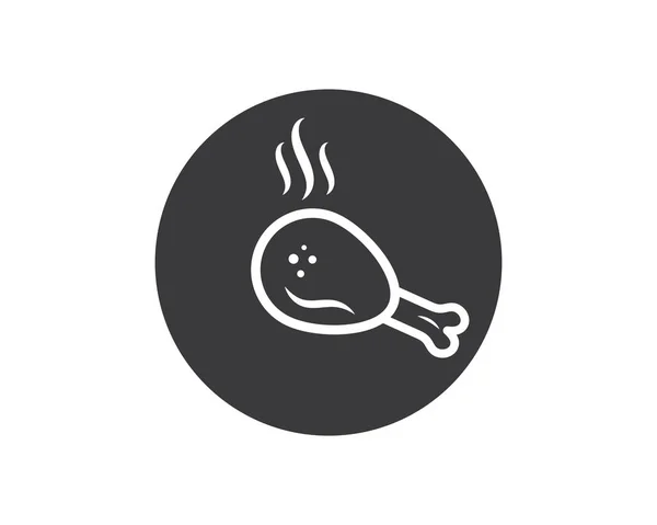 Gebakken kip pictogram logo illustratie — Stockvector
