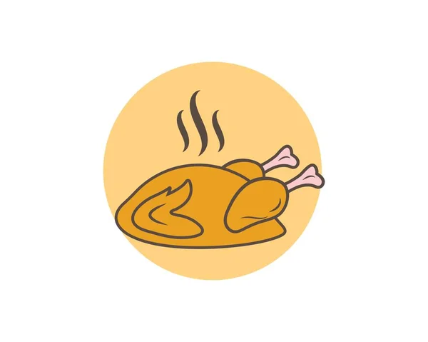 Icono de pollo frito logotipo ilustración — Vector de stock