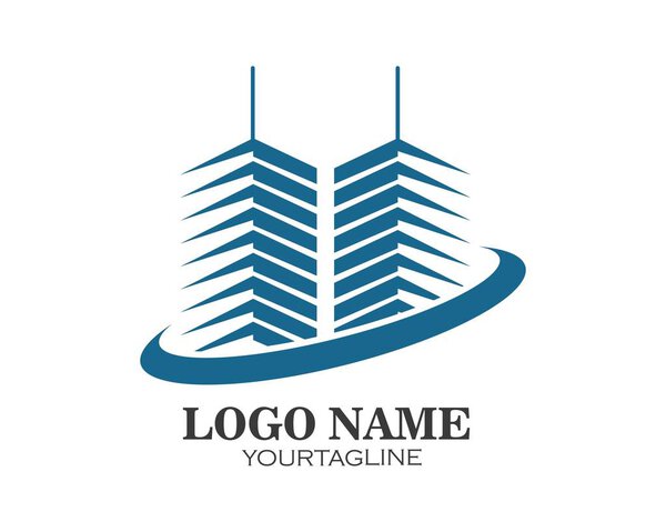 real estate modern city building vector template