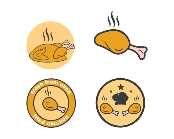 Иллюстрация логотипа жареной курицы — стоковый вектор