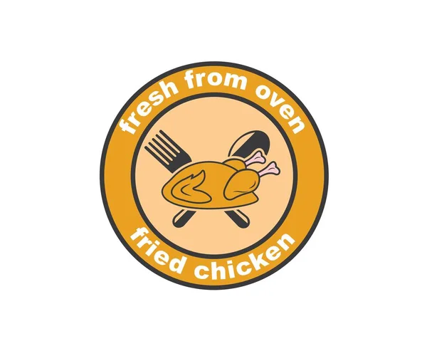 Icono de pollo frito logotipo ilustración — Vector de stock
