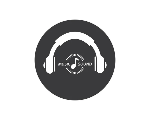 Musique auditive avec icône d'écouteur illustration vecteur — Image vectorielle