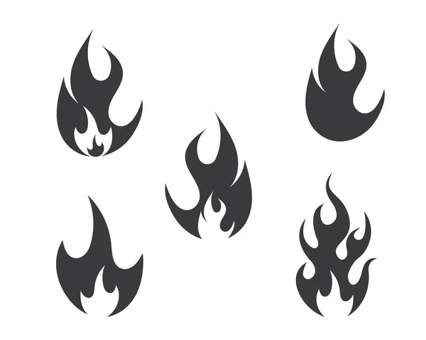 Ohnivý plamen symbol ikon na ikoně ilustrace — Stockový vektor