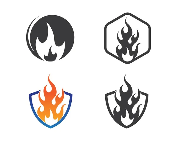 Fuego llama Logo icono vector ilustración diseño — Archivo Imágenes Vectoriales