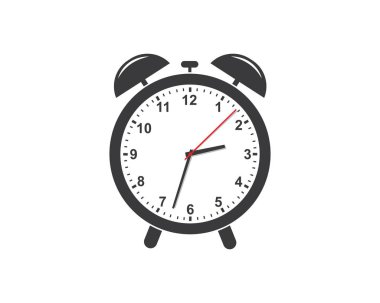 çalar saat logosu simgesi illüstrasyon tasarım vektör 