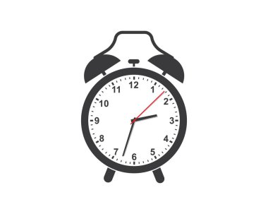 çalar saat logosu simgesi illüstrasyon tasarım vektör 