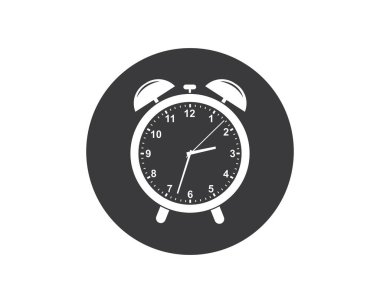 çalar saat logosu simgesi illüstrasyon tasarım vektör 