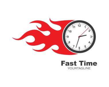 hızlı zaman logo simgesi illüstrasyon tasarım vektörü 