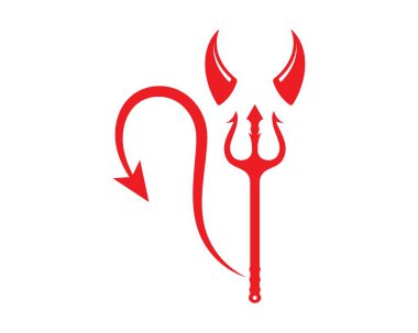 şeytan boynuzları logo simgesi vektör illüstrasyon tasarımı