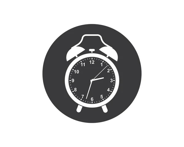 Reloj despertador logotipo icono ilustración diseño vector — Archivo Imágenes Vectoriales