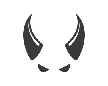 şeytan boynuzları logo simgesi vektör illüstrasyon tasarımı