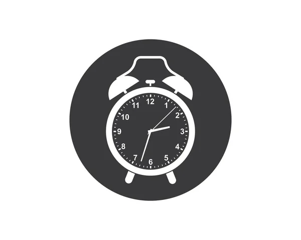 Budzik ikona ilustracja logo Projekt wektor zegar — Wektor stockowy