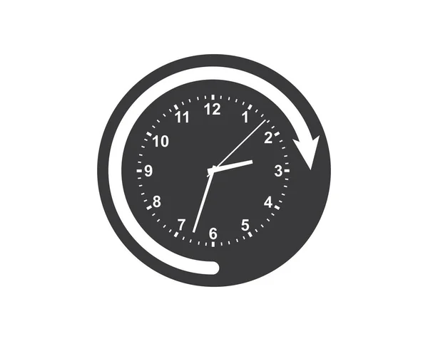 Orologio, tempo logo icona illustrazione disegno vettoriale — Vettoriale Stock
