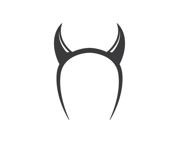 Diablo cuernos logotipo icono vector ilustración diseño — Archivo Imágenes Vectoriales