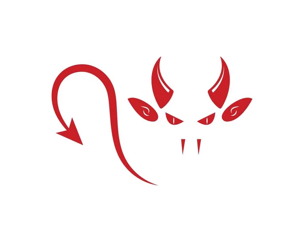 Diablo cuernos logotipo icono vector ilustración diseño — Vector de stock