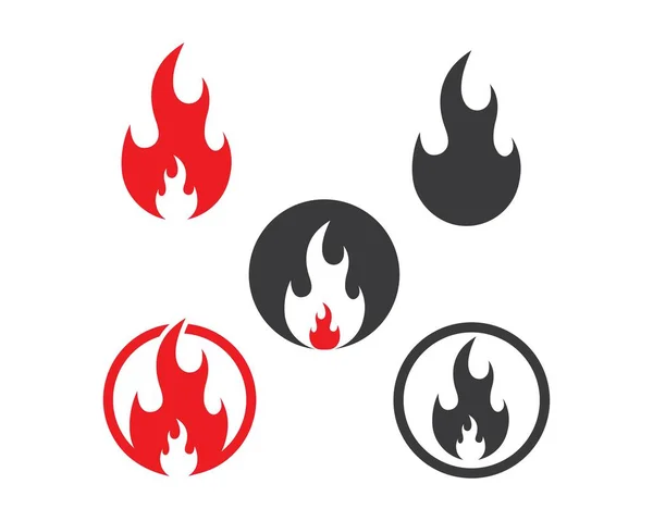 Fuego llama Logo icono vector ilustración diseño — Archivo Imágenes Vectoriales