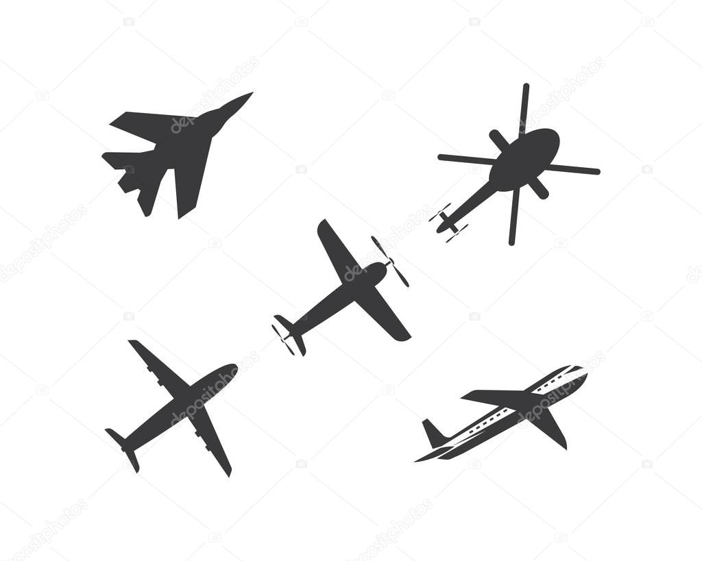 Plane logo vector icon illustration design template