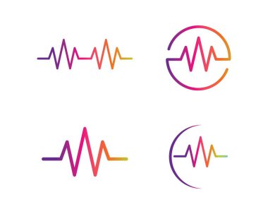 müzik, equaizer ve ses efekti görselleştirme Logo vektör simgesi 